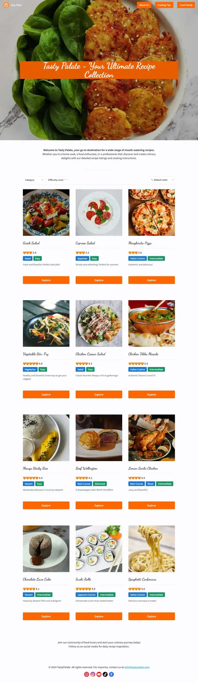 Premium landing page template